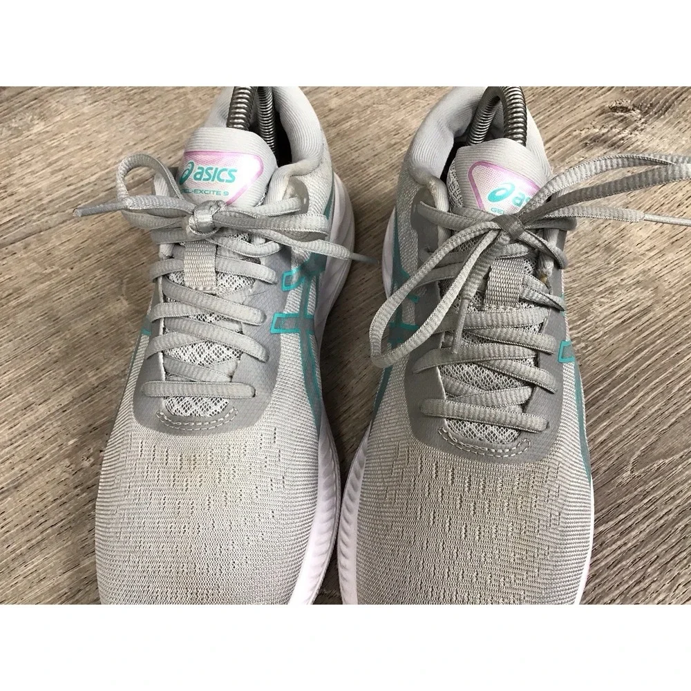 Asics Gel-Excite 9 Women's Size 9 Wide Running Shoes Piedmont Grey/Sea 1012B183